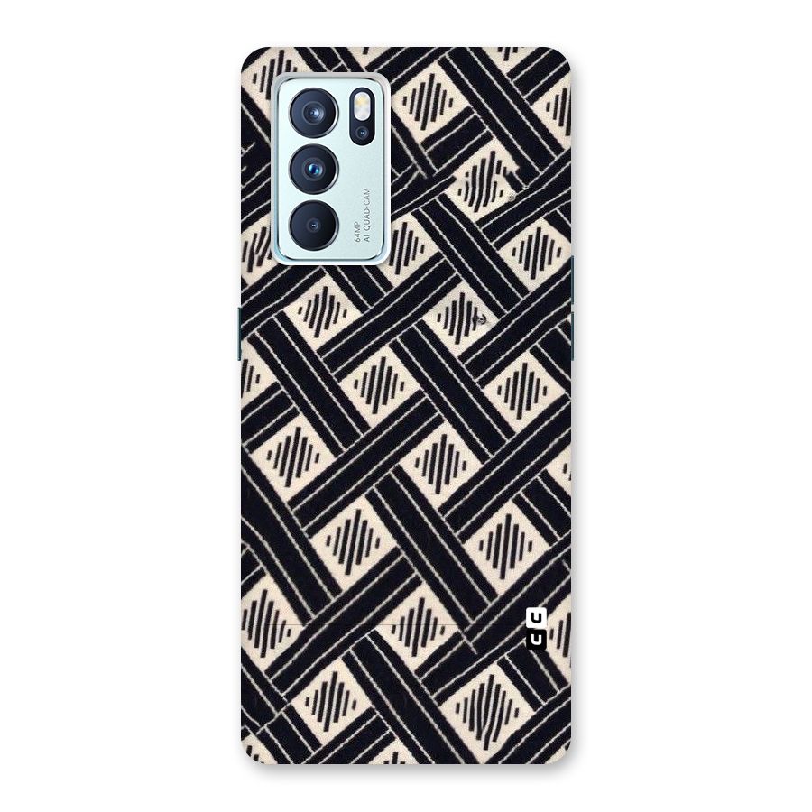Black Beige Criscros Back Case for Oppo Reno6 Pro 5G