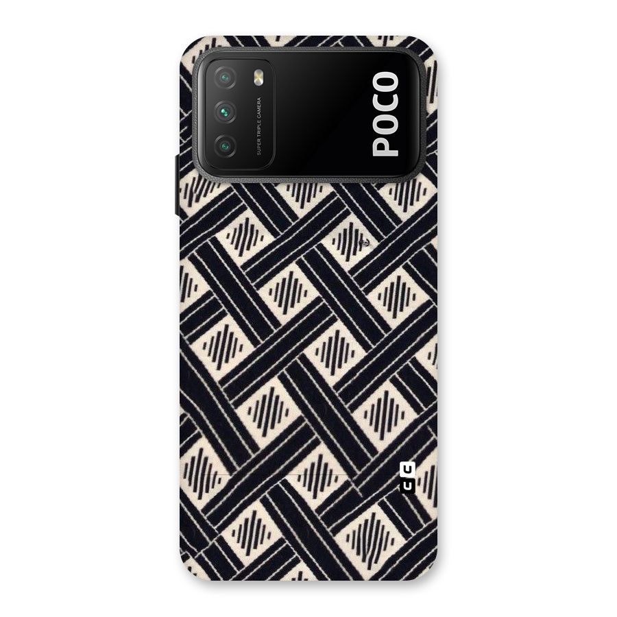 Black Beige Criscros Back Case for Poco M3
