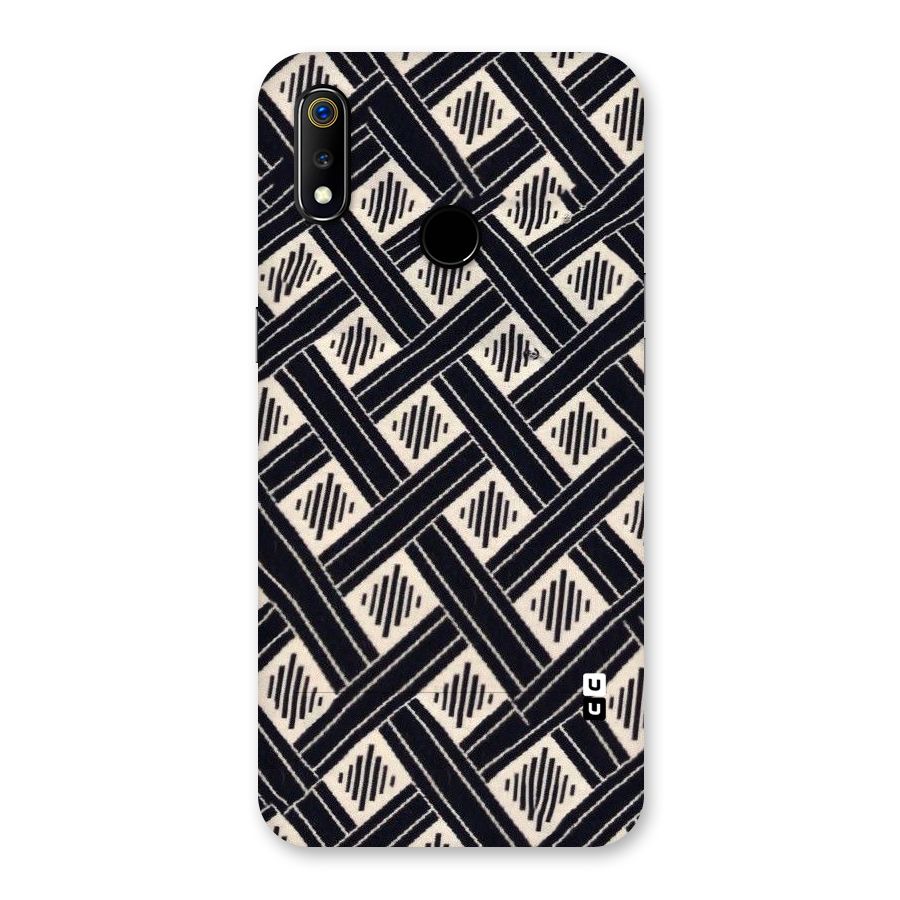 Black Beige Criscros Back Case for Realme 3
