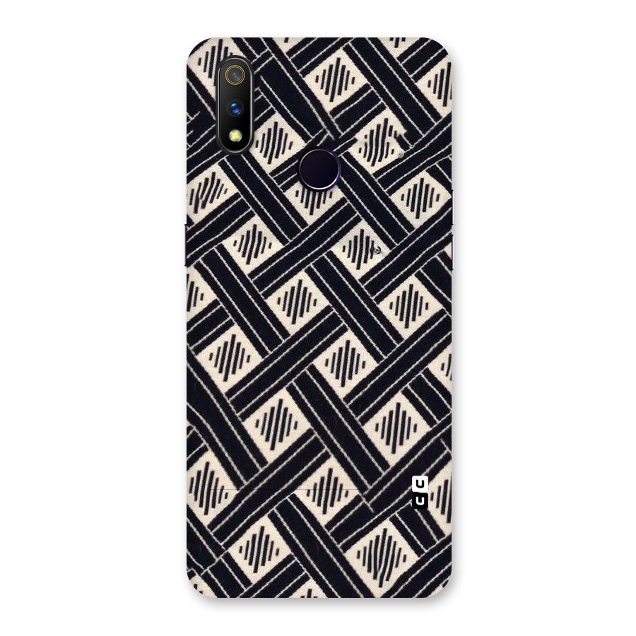 Black Beige Criscros Back Case for Realme 3 Pro