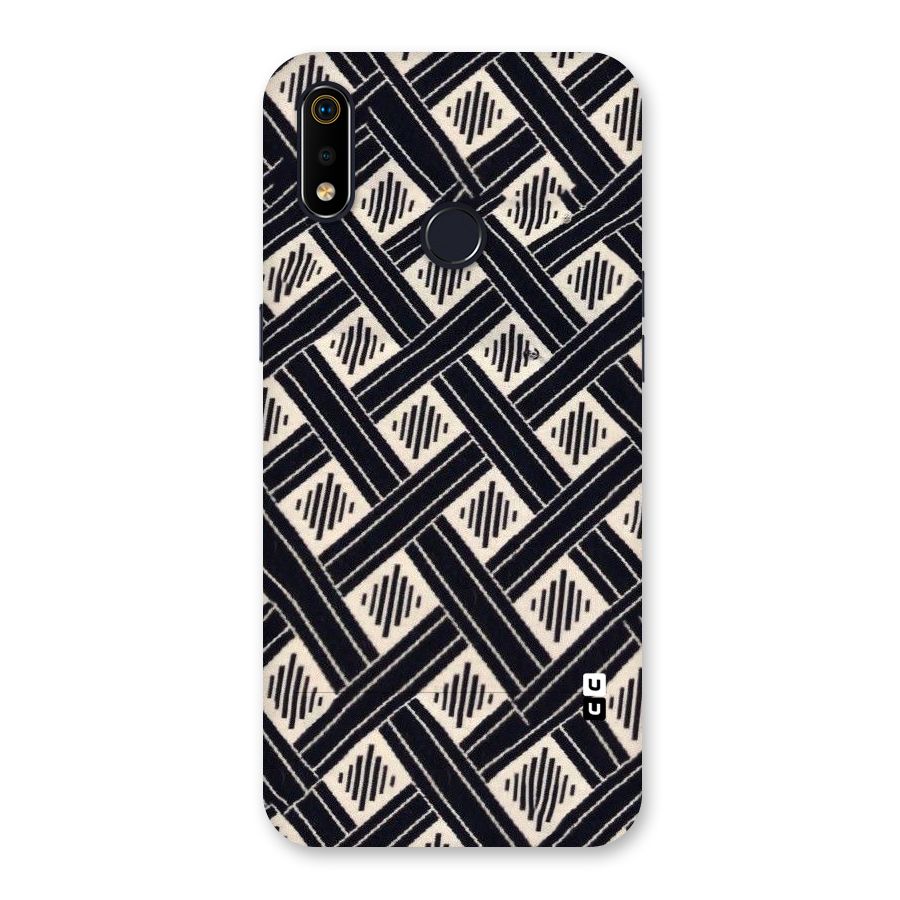 Black Beige Criscros Back Case for Realme 3i