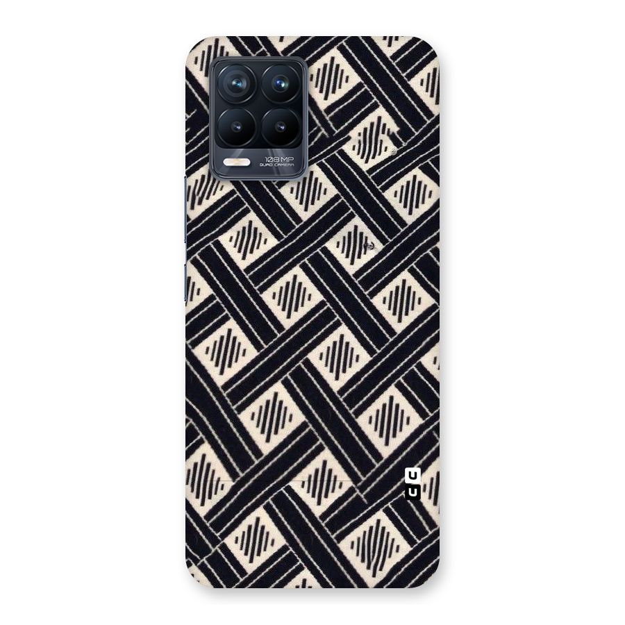 Black Beige Criscros Back Case for Realme 8 Pro