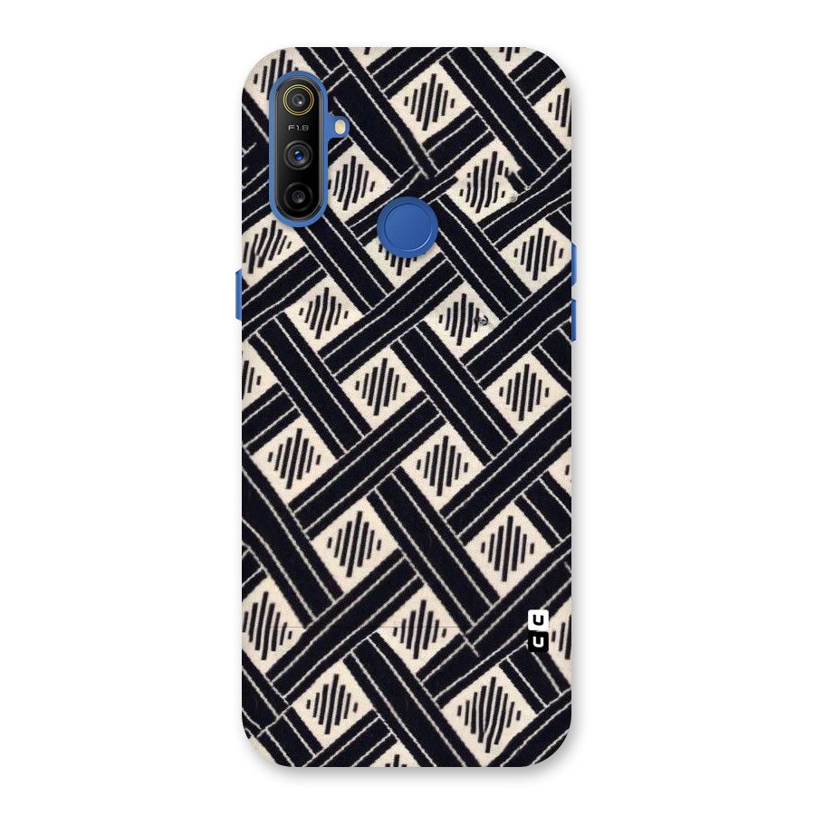 Black Beige Criscros Back Case for Realme Narzo 10A
