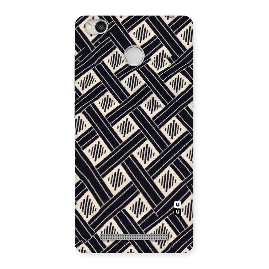 Black Beige Criscros Back Case for Redmi 3S Prime