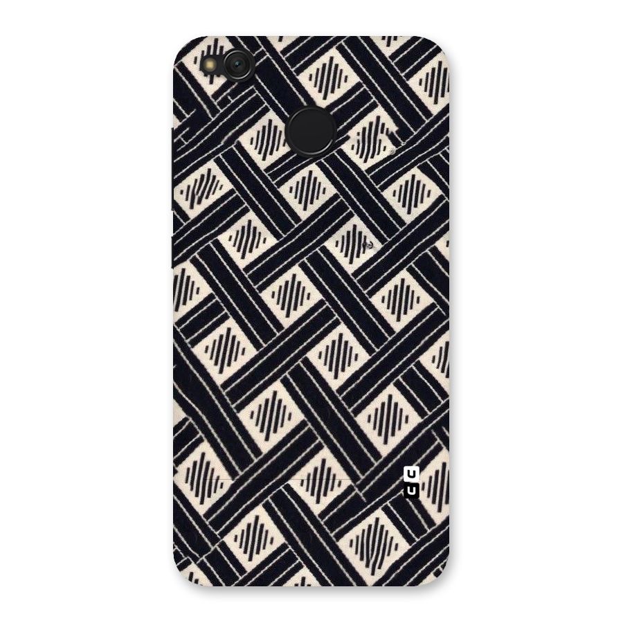 Black Beige Criscros Back Case for Redmi 4