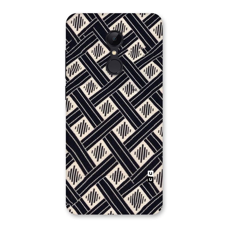 Black Beige Criscros Back Case for Redmi 5