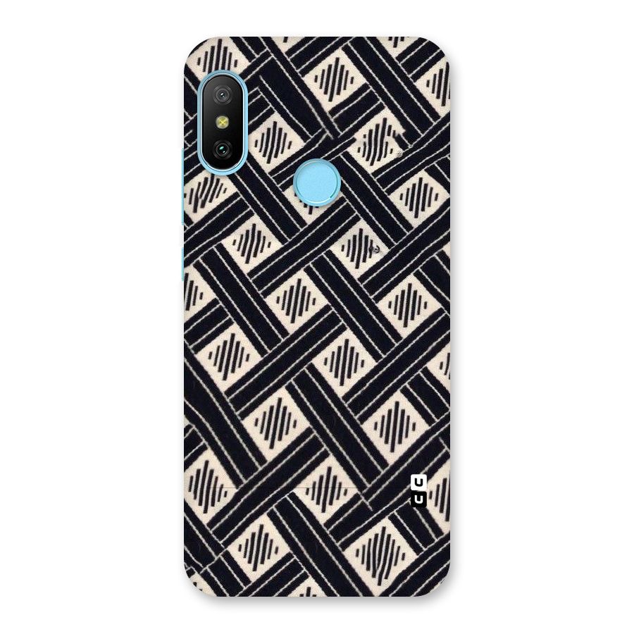 Black Beige Criscros Back Case for Redmi 6 Pro