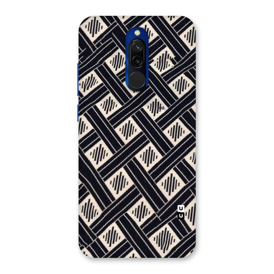 Black Beige Criscros Back Case for Redmi 8