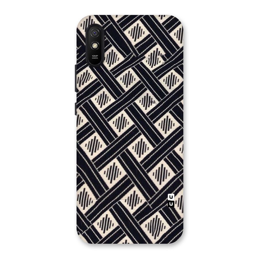 Black Beige Criscros Back Case for Redmi 9A