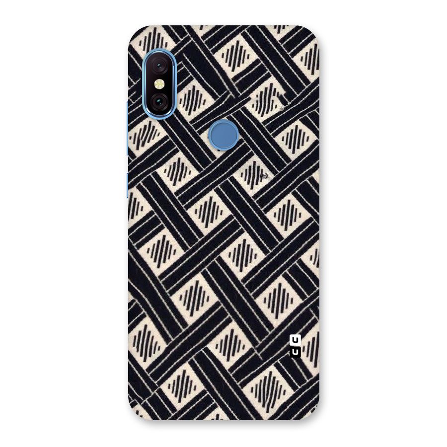 Black Beige Criscros Back Case for Redmi Note 6 Pro