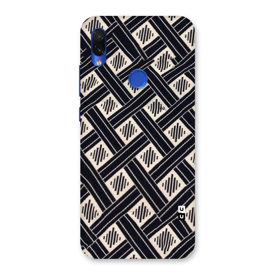 Black Beige Criscros Back Case for Redmi Note 7S