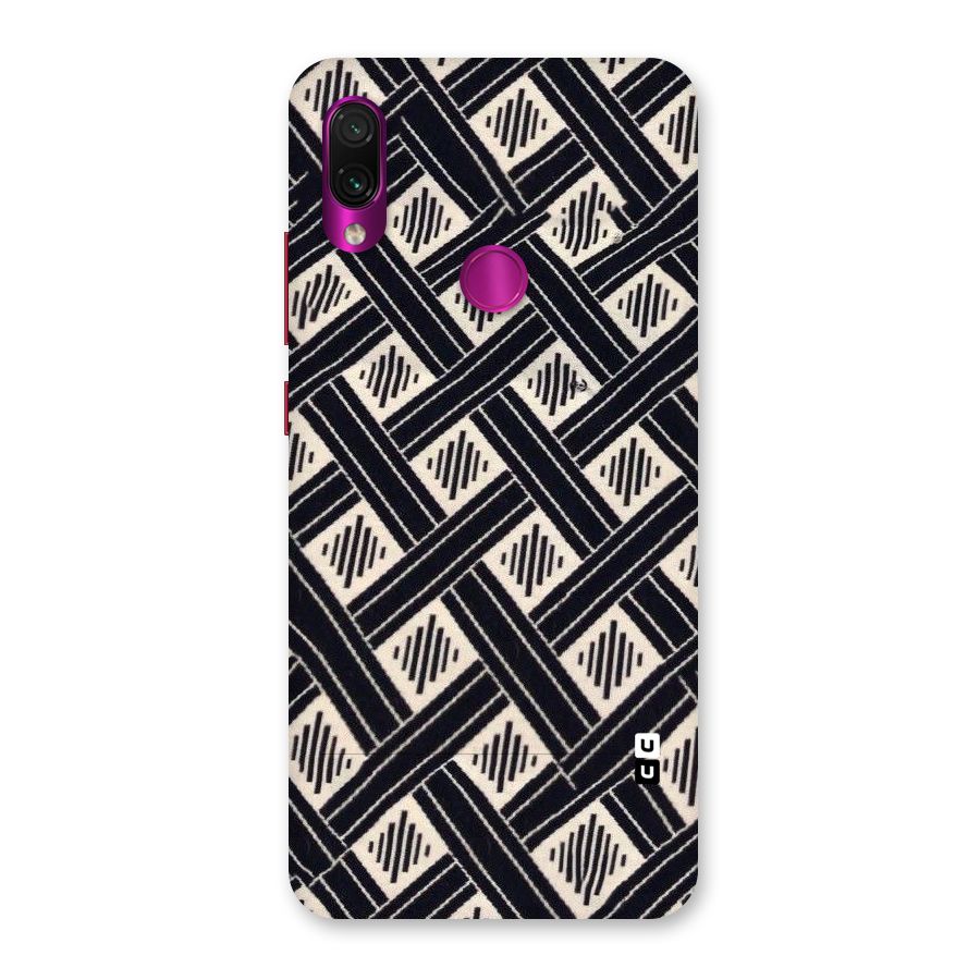 Black Beige Criscros Back Case for Redmi Note 7 Pro