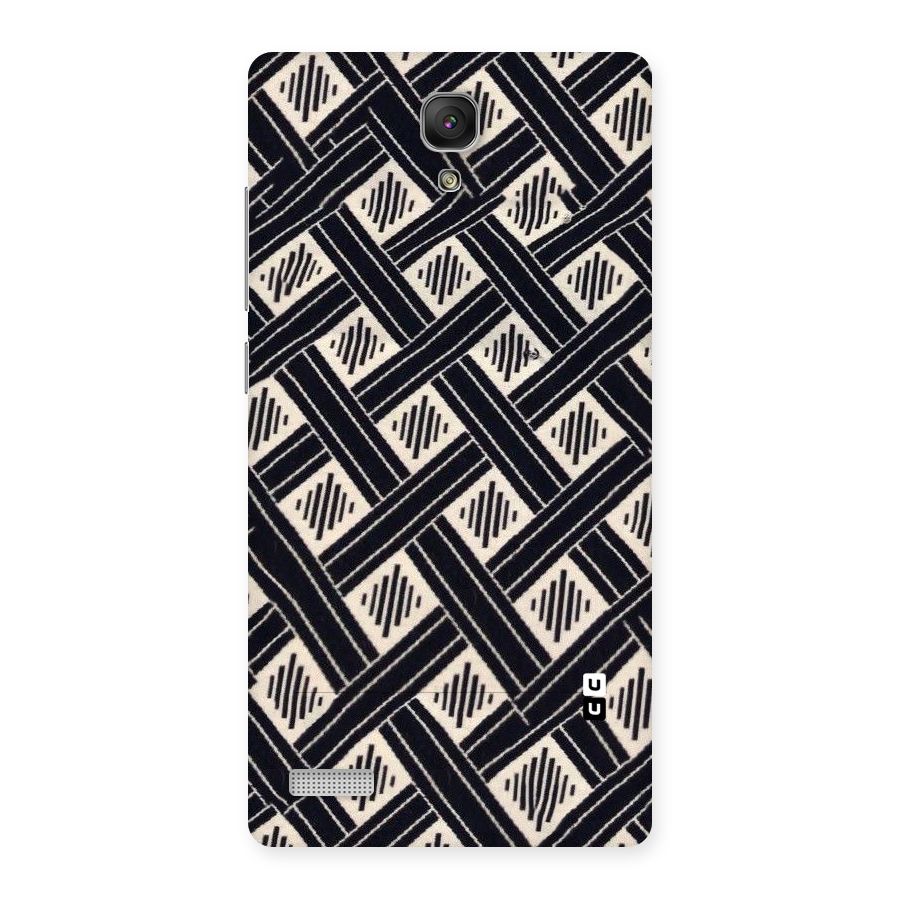 Black Beige Criscros Back Case for Redmi Note Prime