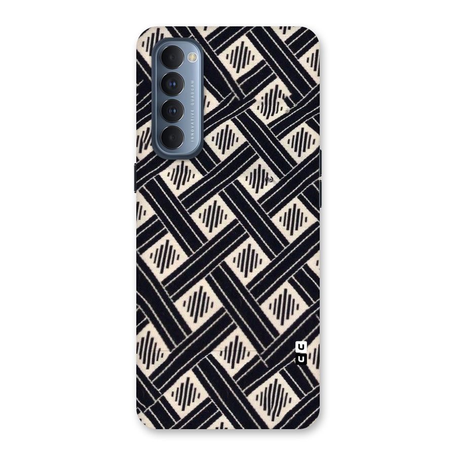 Black Beige Criscros Back Case for Reno4 Pro