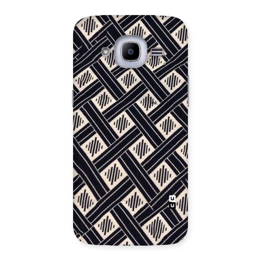 Black Beige Criscros Back Case for Samsung Galaxy J2 2016