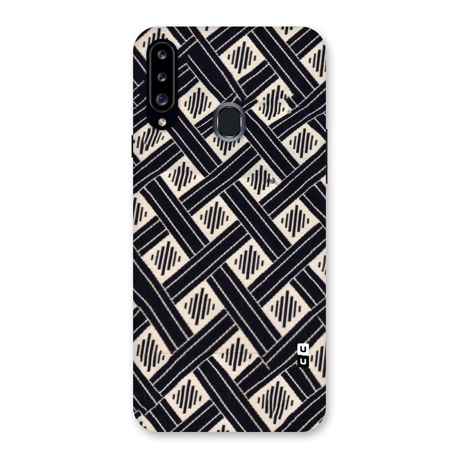 Black Beige Criscros Back Case for Samsung Galaxy A20s