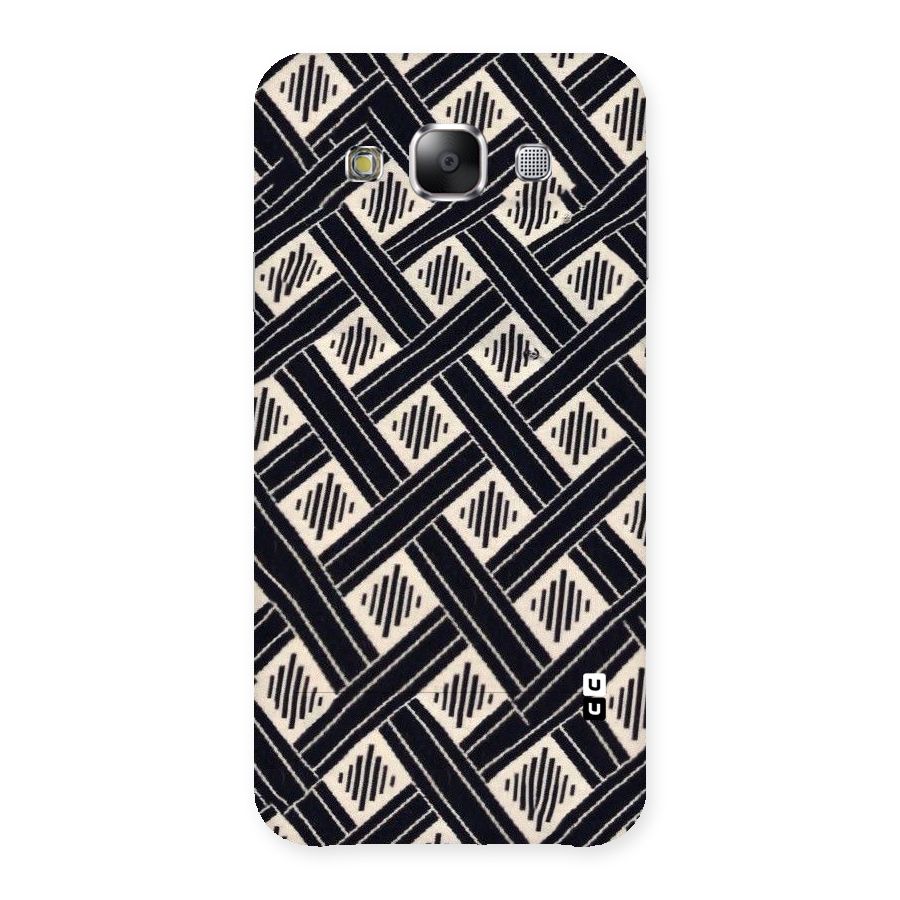 Black Beige Criscros Back Case for Samsung Galaxy E5