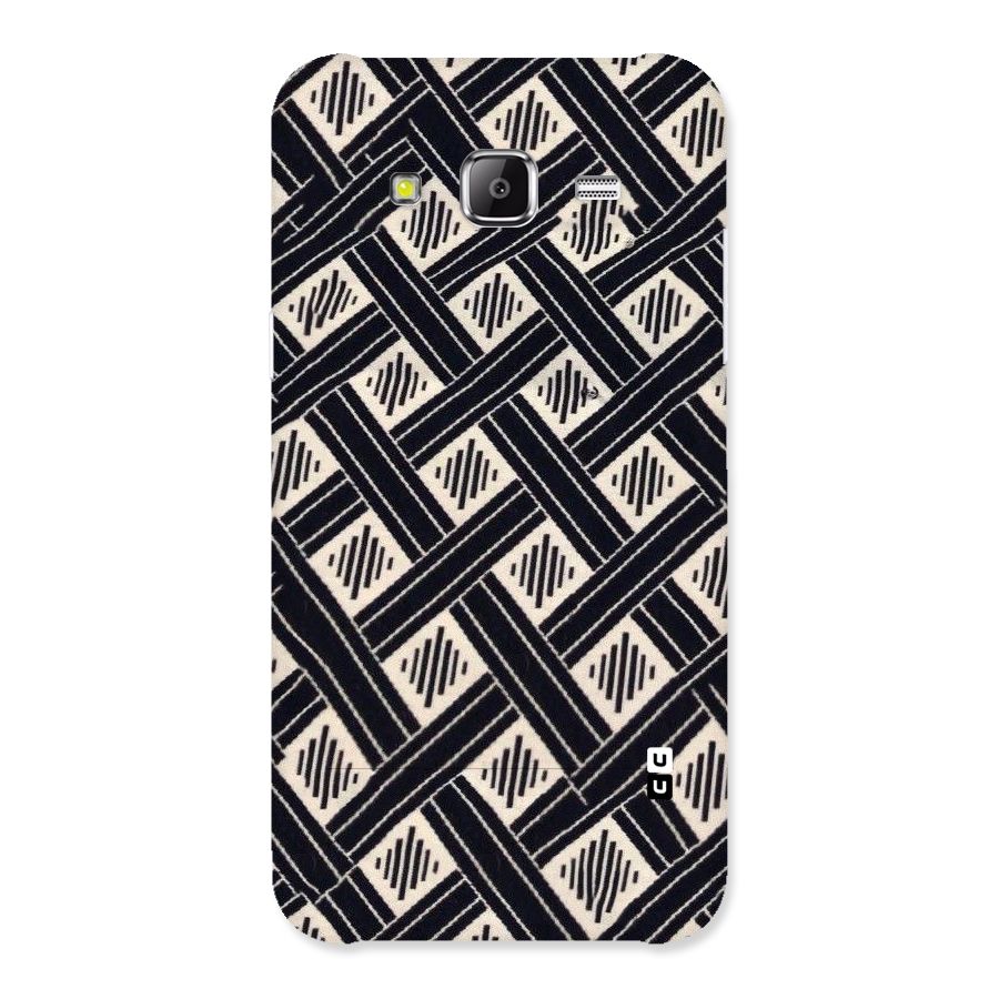 Black Beige Criscros Back Case for Samsung Galaxy J2 Prime