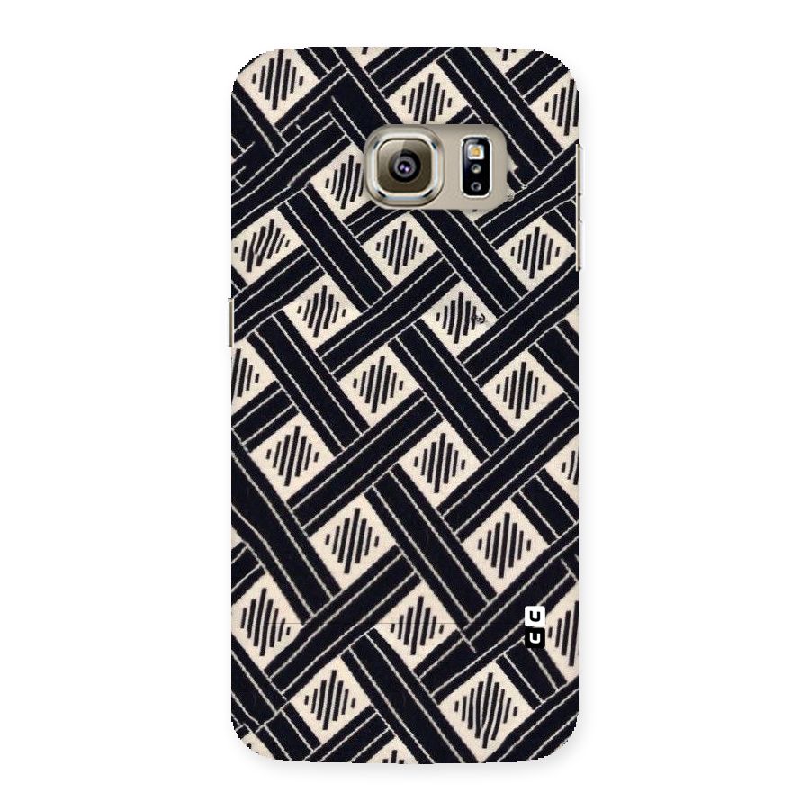 Black Beige Criscros Back Case for Samsung Galaxy S6 Edge