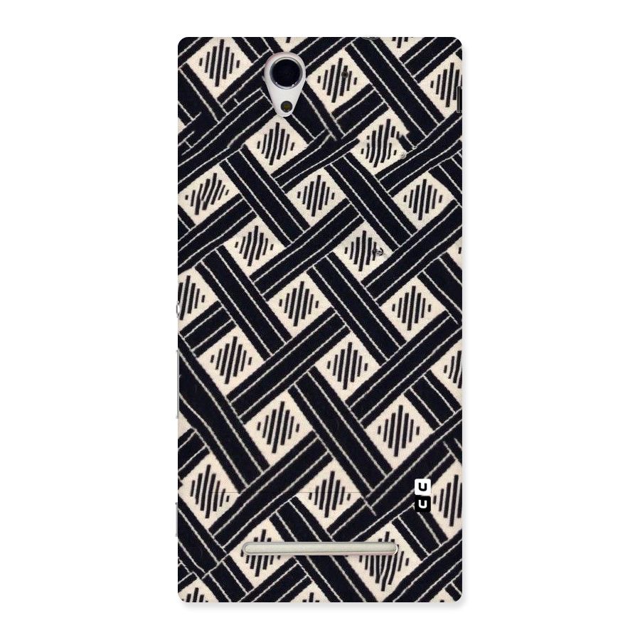 Black Beige Criscros Back Case for Sony Xperia C3