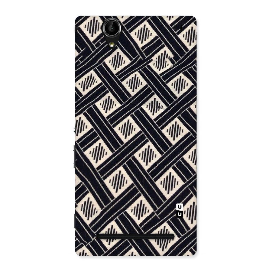 Black Beige Criscros Back Case for Sony Xperia T2