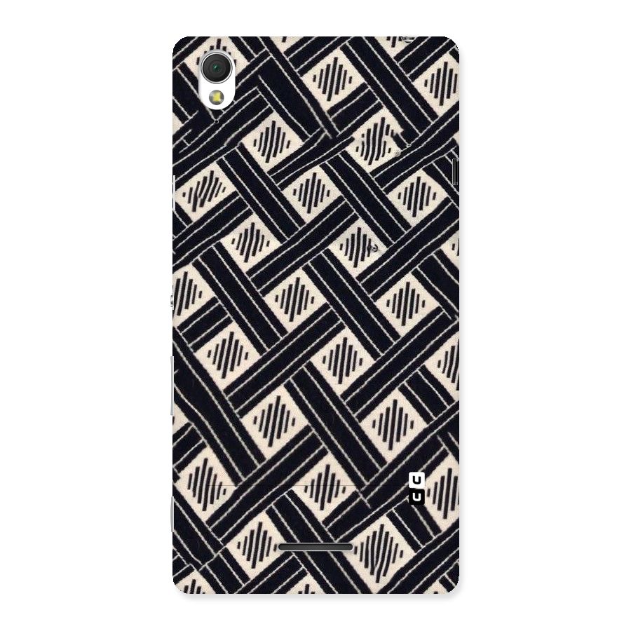 Black Beige Criscros Back Case for Sony Xperia T3