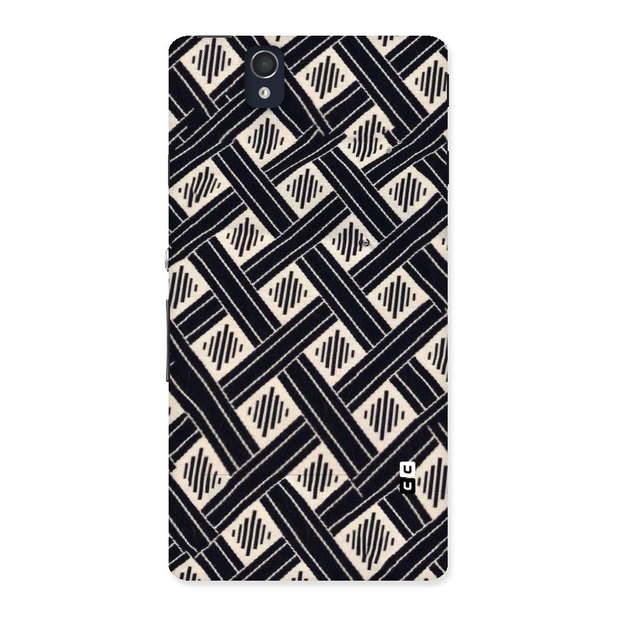 Black Beige Criscros Back Case for Sony Xperia Z