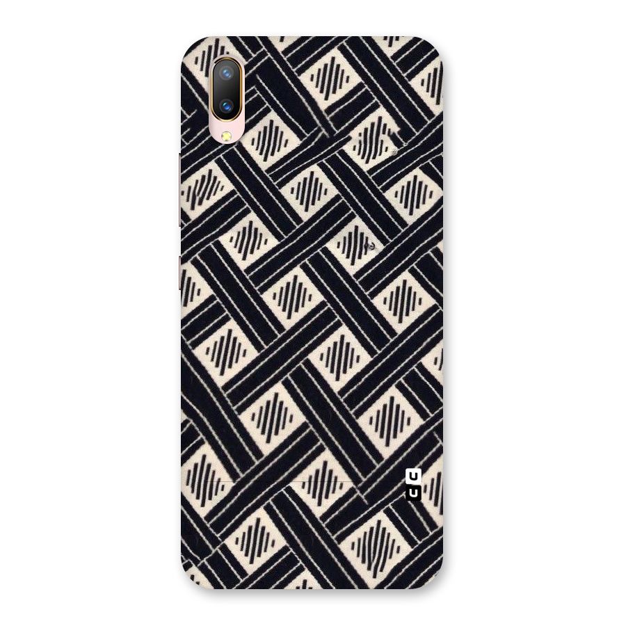 Black Beige Criscros Back Case for Vivo V11 Pro