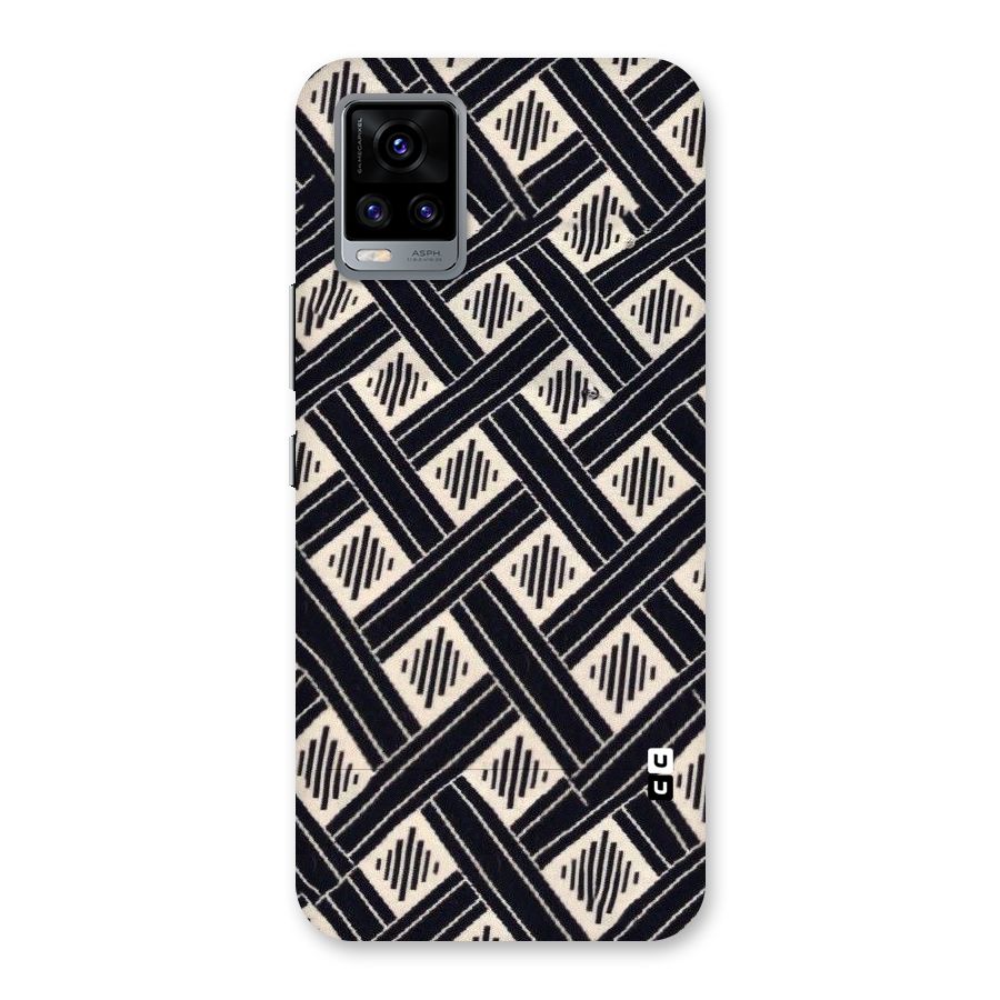 Black Beige Criscros Back Case for Vivo V20
