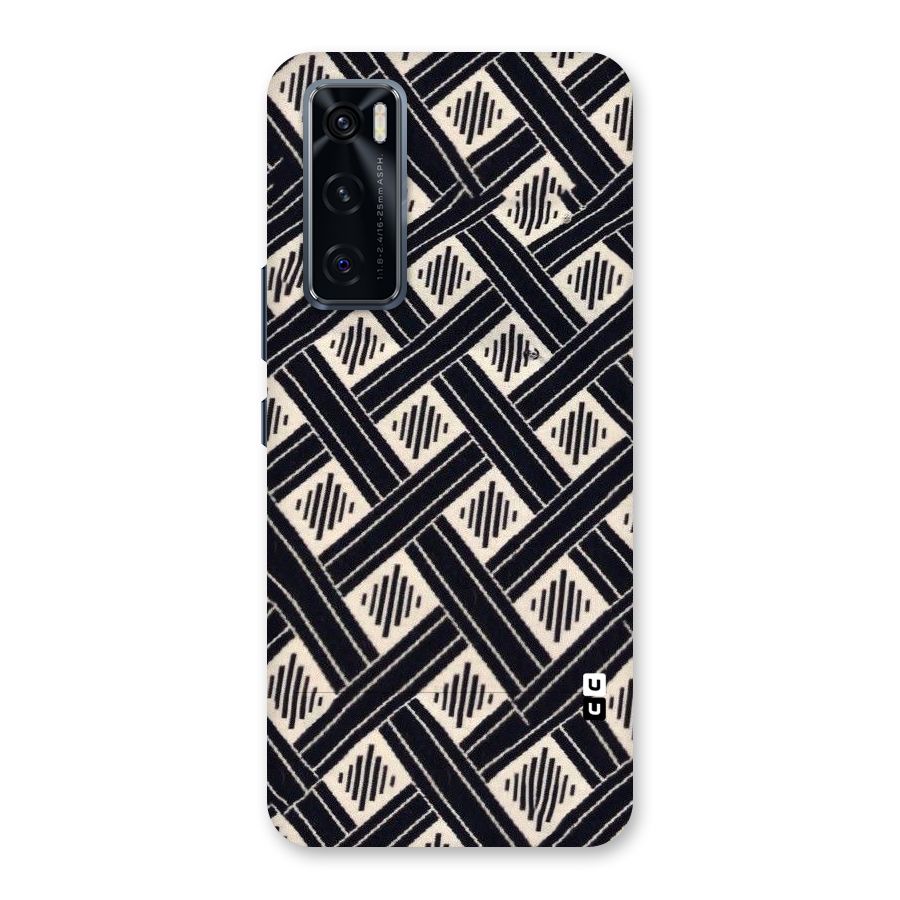 Black Beige Criscros Back Case for Vivo V20 SE