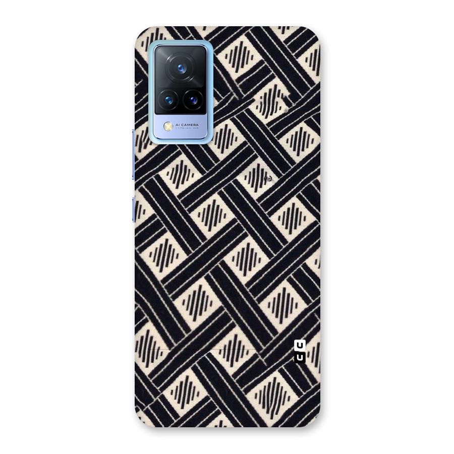 Black Beige Criscros Back Case for Vivo V21 5G