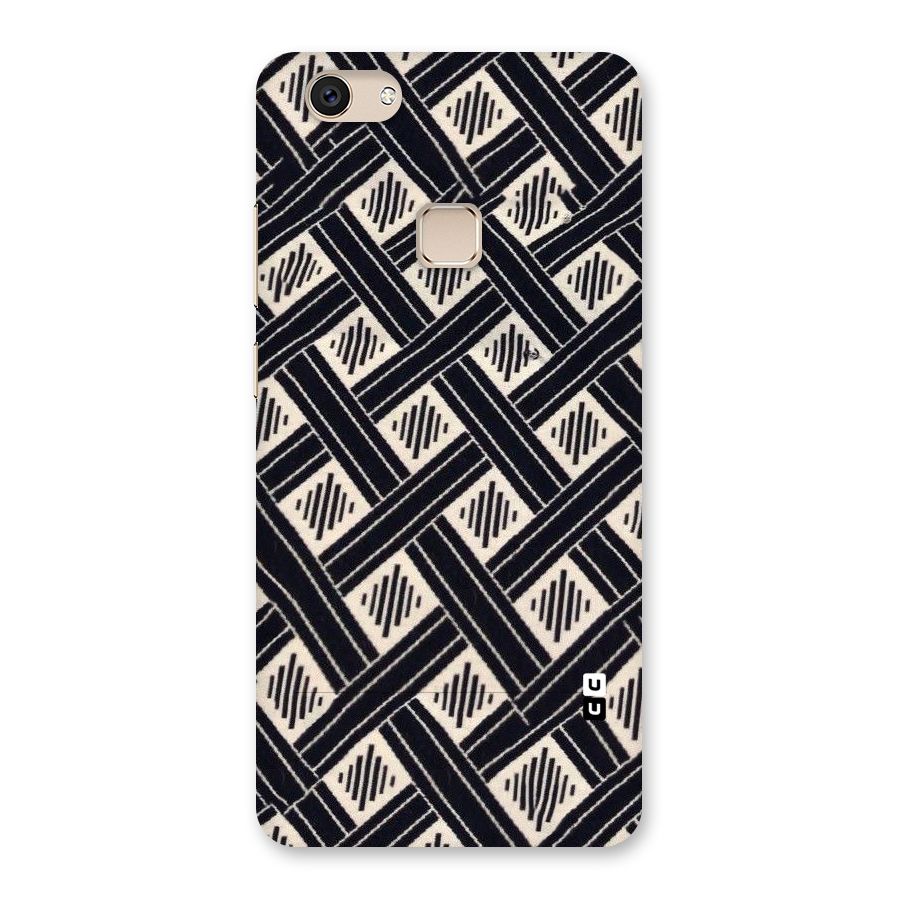 Black Beige Criscros Back Case for Vivo V7