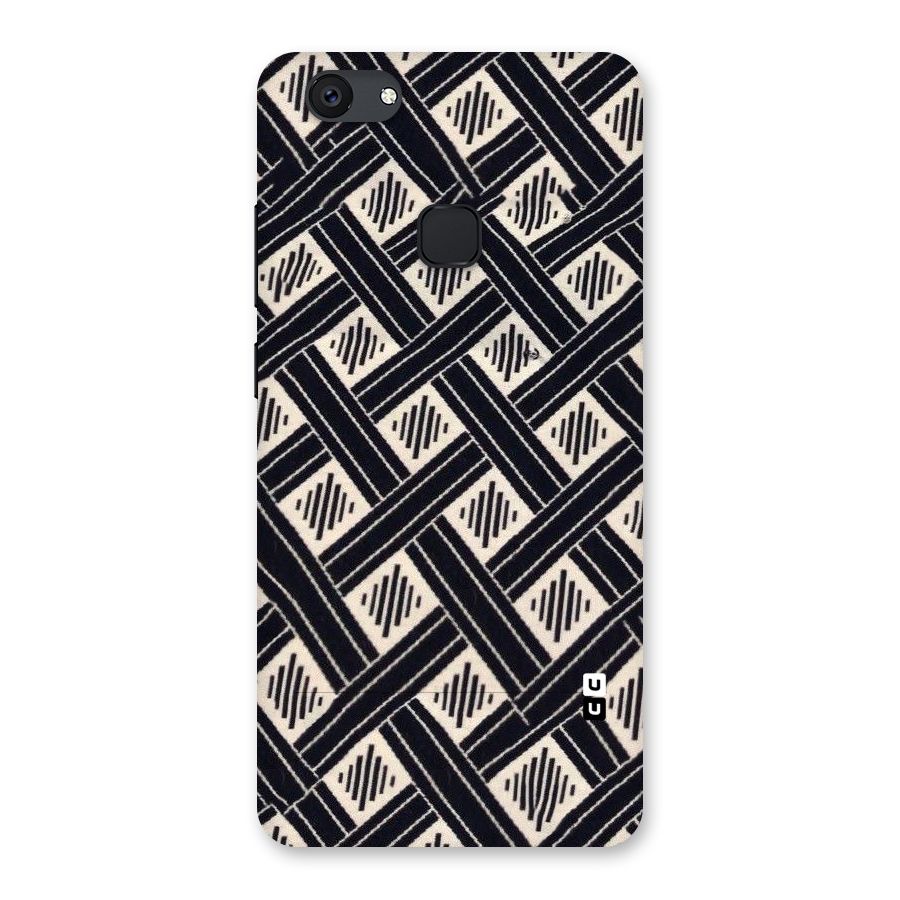 Black Beige Criscros Back Case for Vivo V7 Plus