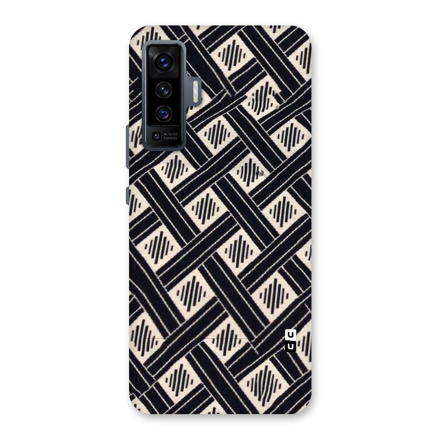 Black Beige Criscros Back Case for Vivo X50