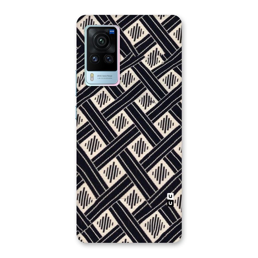 Black Beige Criscros Back Case for Vivo X60 Pro