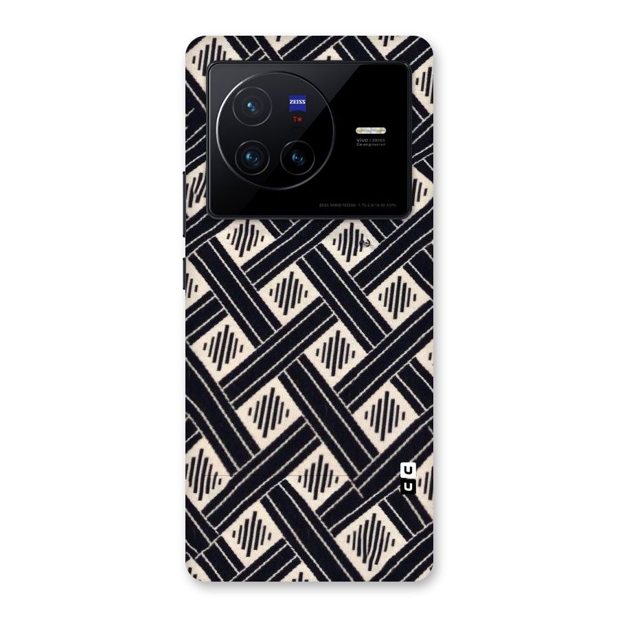Black Beige Criscros Back Case for Vivo X80