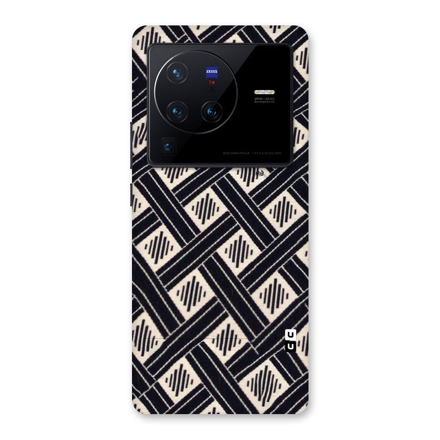 Black Beige Criscros Back Case for Vivo X80 Pro