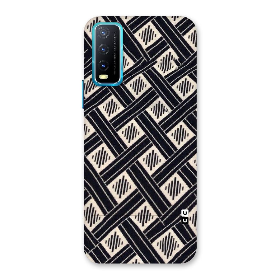 Black Beige Criscros Back Case for Vivo Y20A