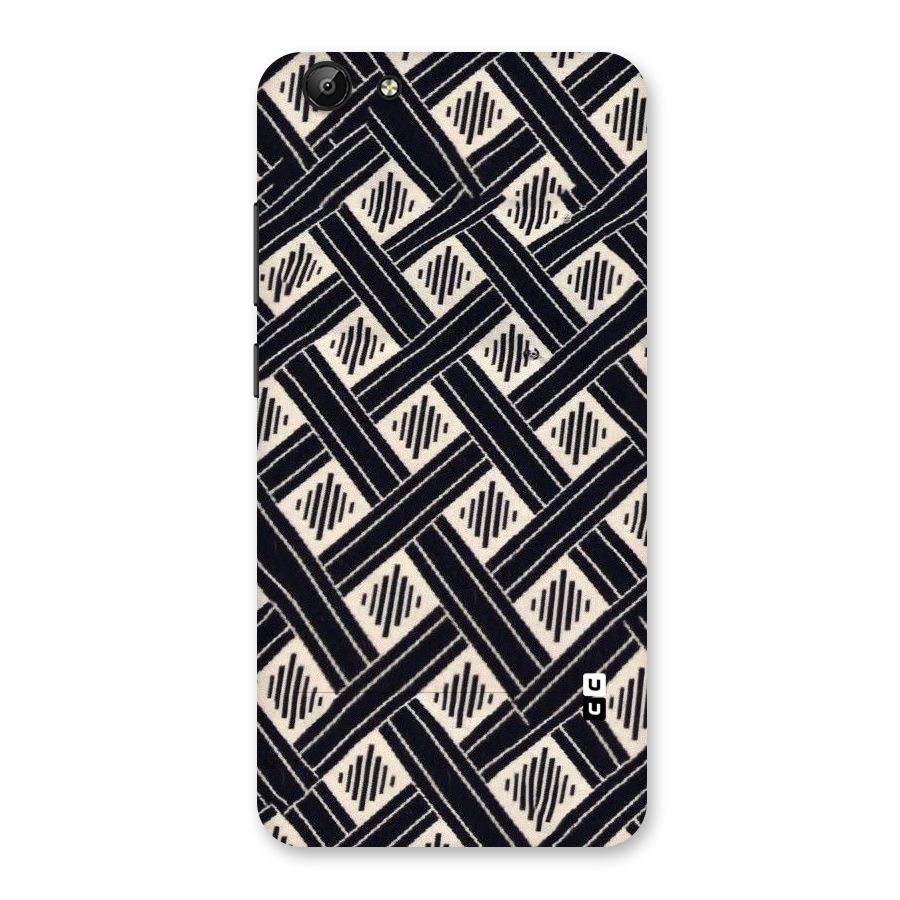Black Beige Criscros Back Case for Vivo Y69