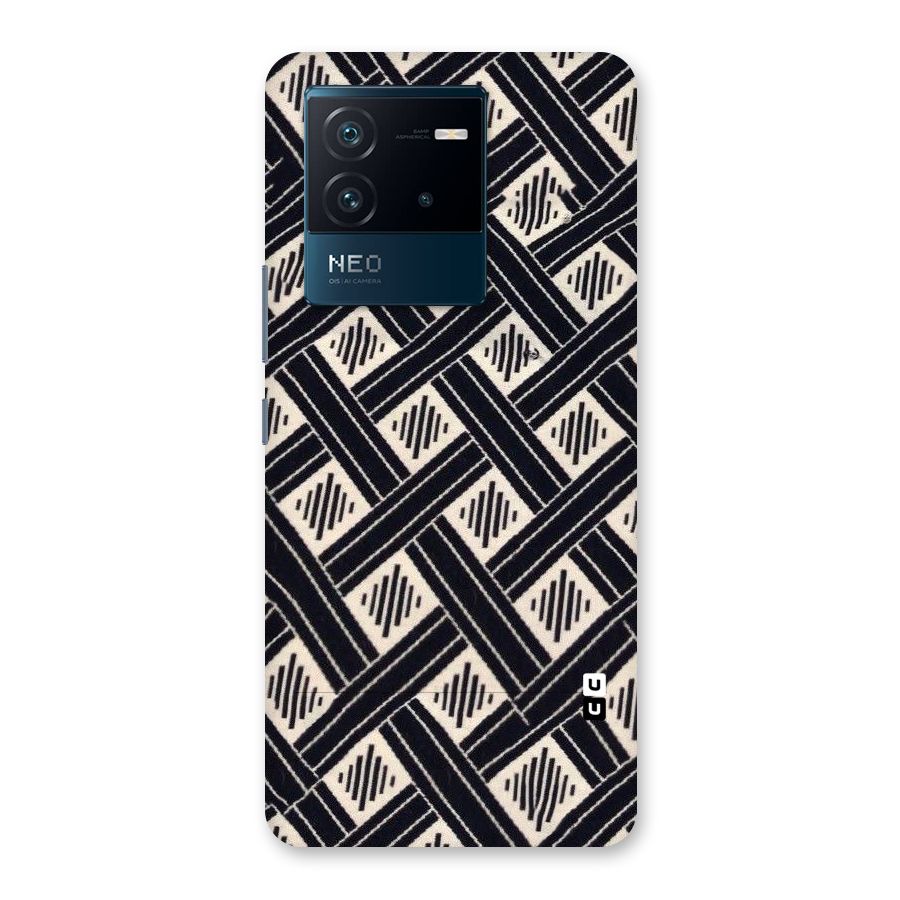 Black Beige Criscros Back Case for Vivo iQOO Neo 6 5G