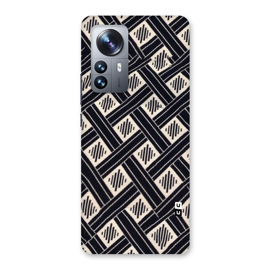 Black Beige Criscros Back Case for Xiaomi 12 Pro