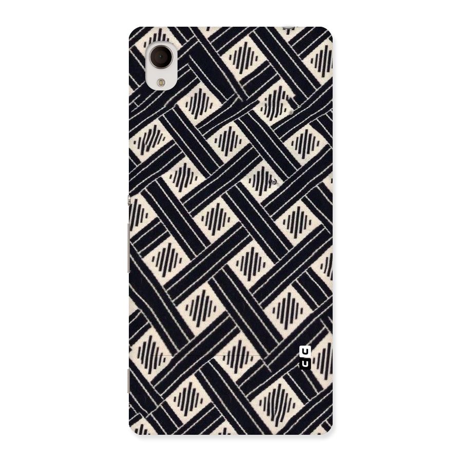 Black Beige Criscros Back Case for Xperia M4 Aqua