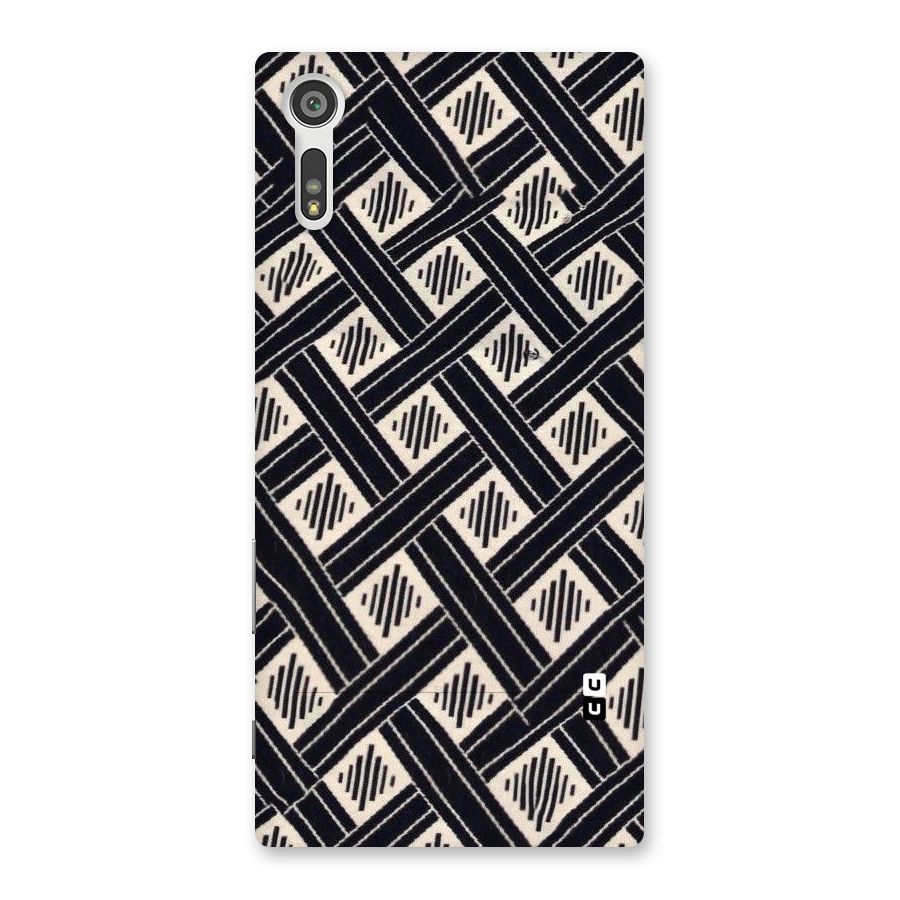 Black Beige Criscros Back Case for Xperia XZ