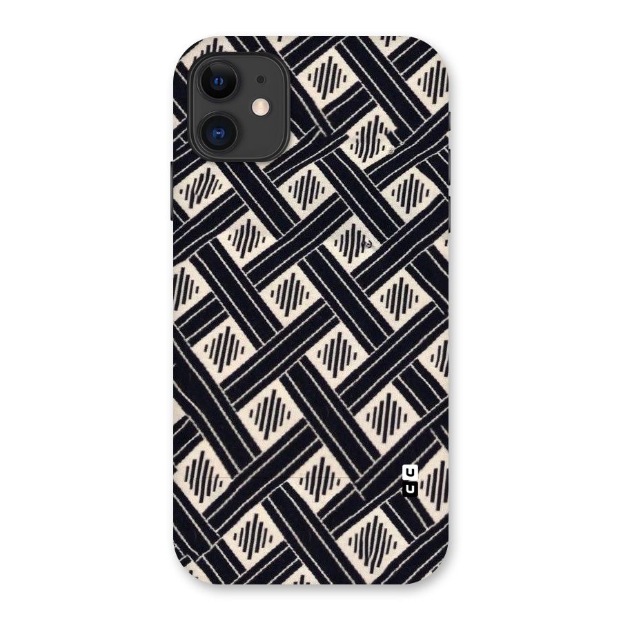 Black Beige Criscros Back Case for iPhone 11