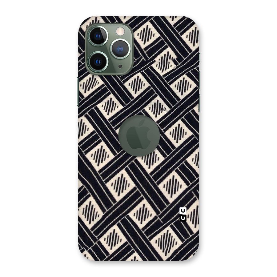 Black Beige Criscros Back Case for iPhone 11 Pro Logo  Cut