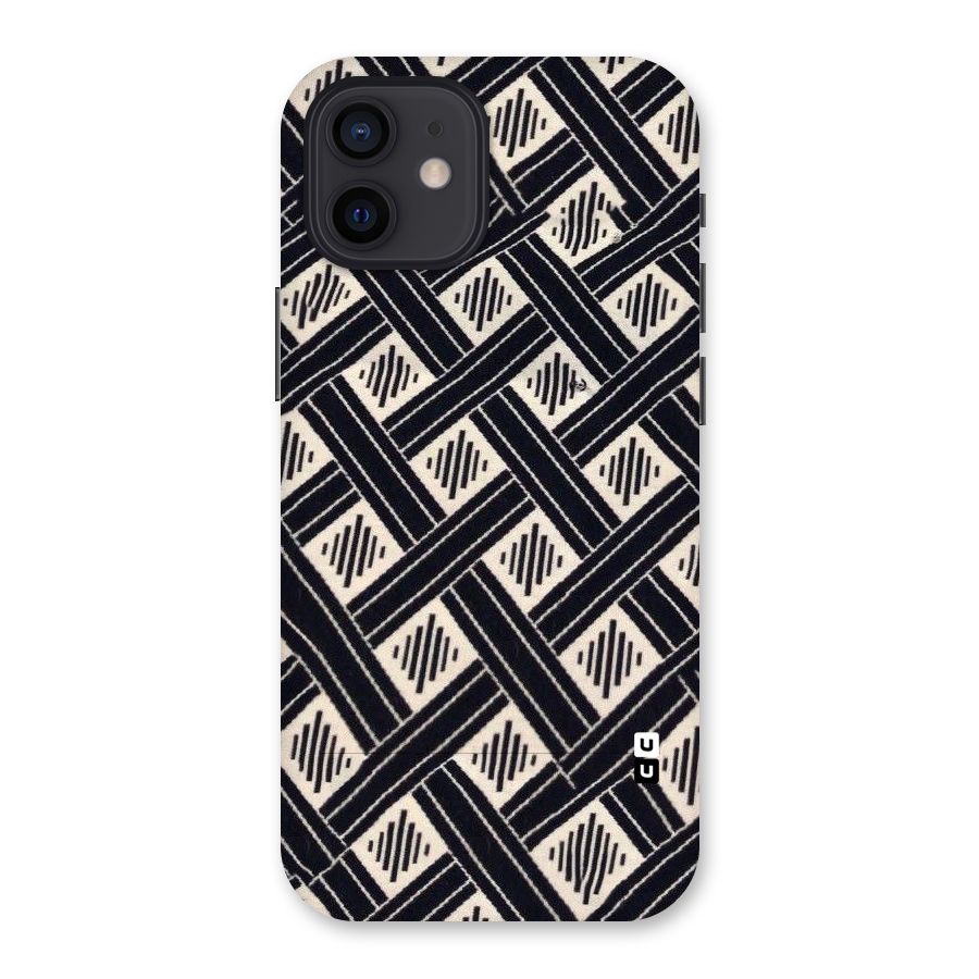 Black Beige Criscros Back Case for iPhone 12