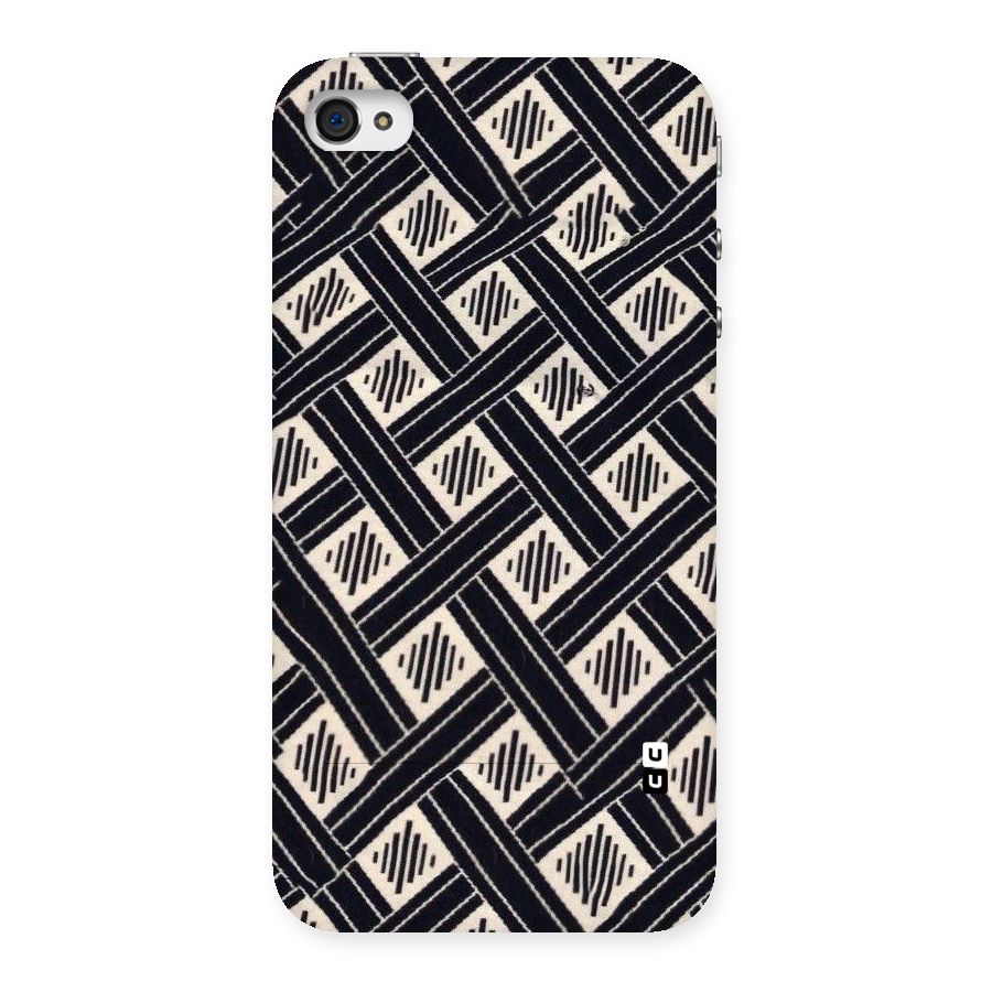 Black Beige Criscros Back Case for iPhone 4 4s