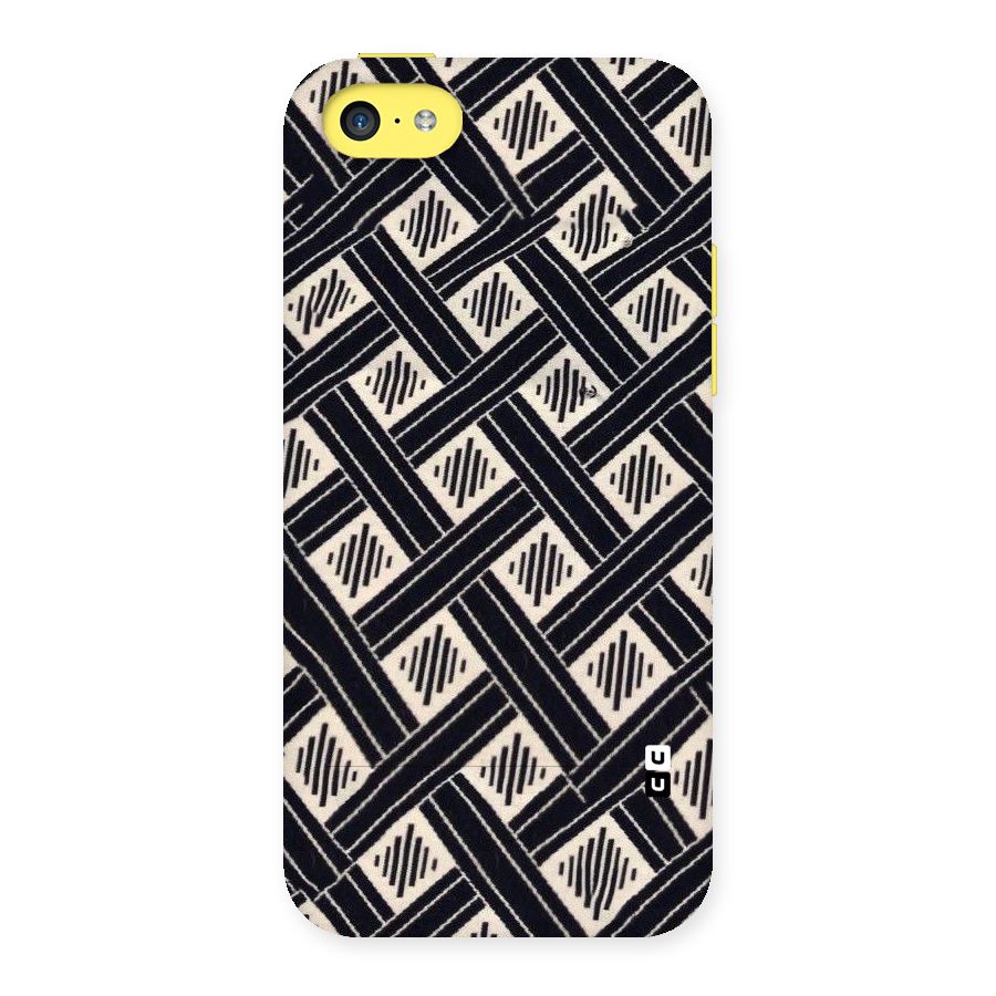 Black Beige Criscros Back Case for iPhone 5C