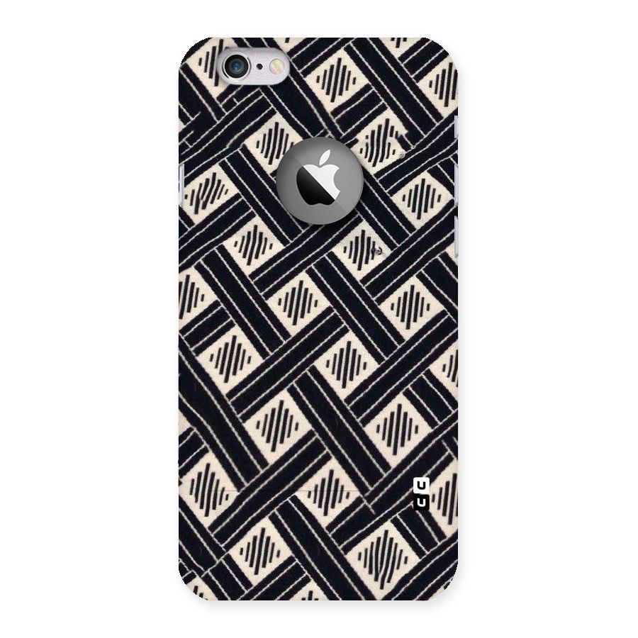 Black Beige Criscros Back Case for iPhone 6 Logo Cut