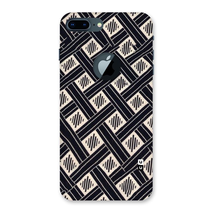 Black Beige Criscros Back Case for iPhone 7 Plus Logo Cut